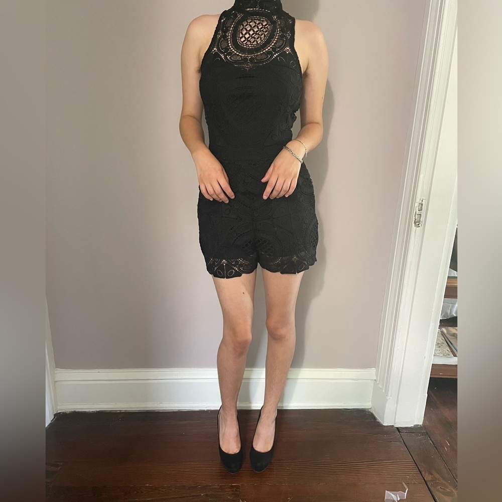 Free people black lace romper